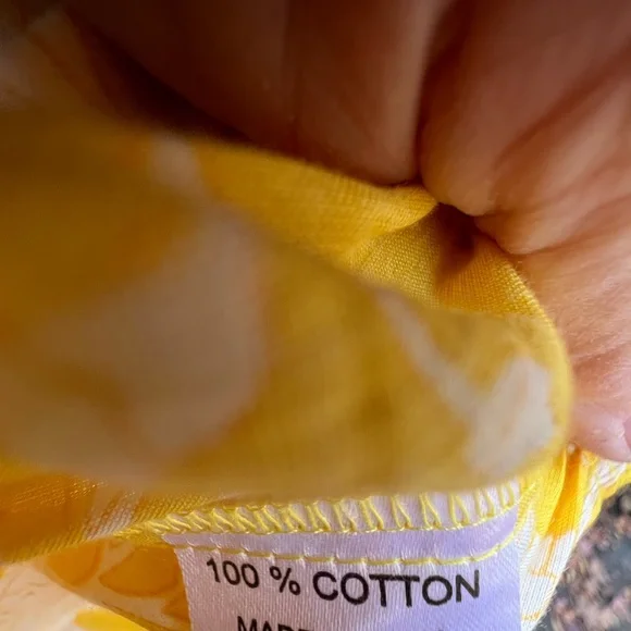 MILLE Bea Yellow and white Ruffle Sleeve Smocked Bodice Mini Dress Women’s Small - Picture 7 of 11